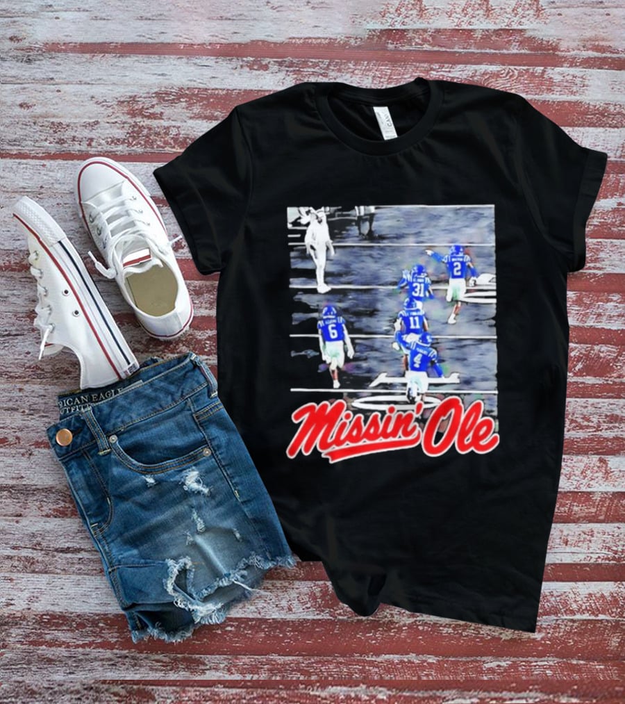 Missin' Ole Mississippi Rebels Football Players In Action T-Shirt