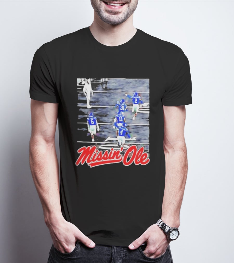 Missin' Ole Mississippi Rebels Football Players In Action T-Shirt