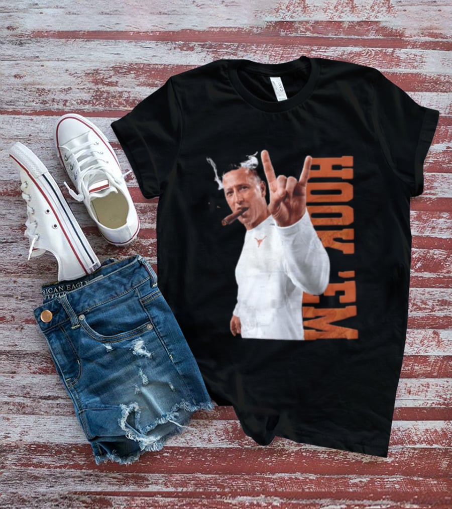 Steve Sarkisian Texas Longhorns NCAA Hook Em Smoking Cigar T-Shirt