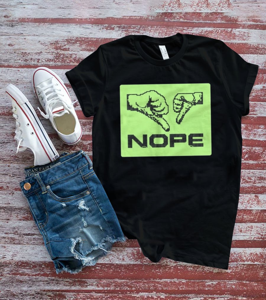 Nope Thumbs Down Pixel Art Dislike Expression T-Shirt