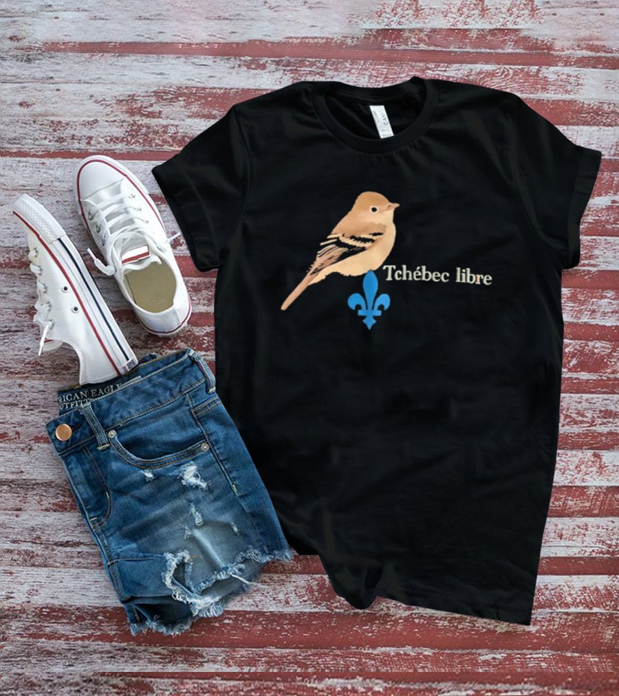 Tchébec Libre Fleur De Lis Quebec Bird T-Shirt