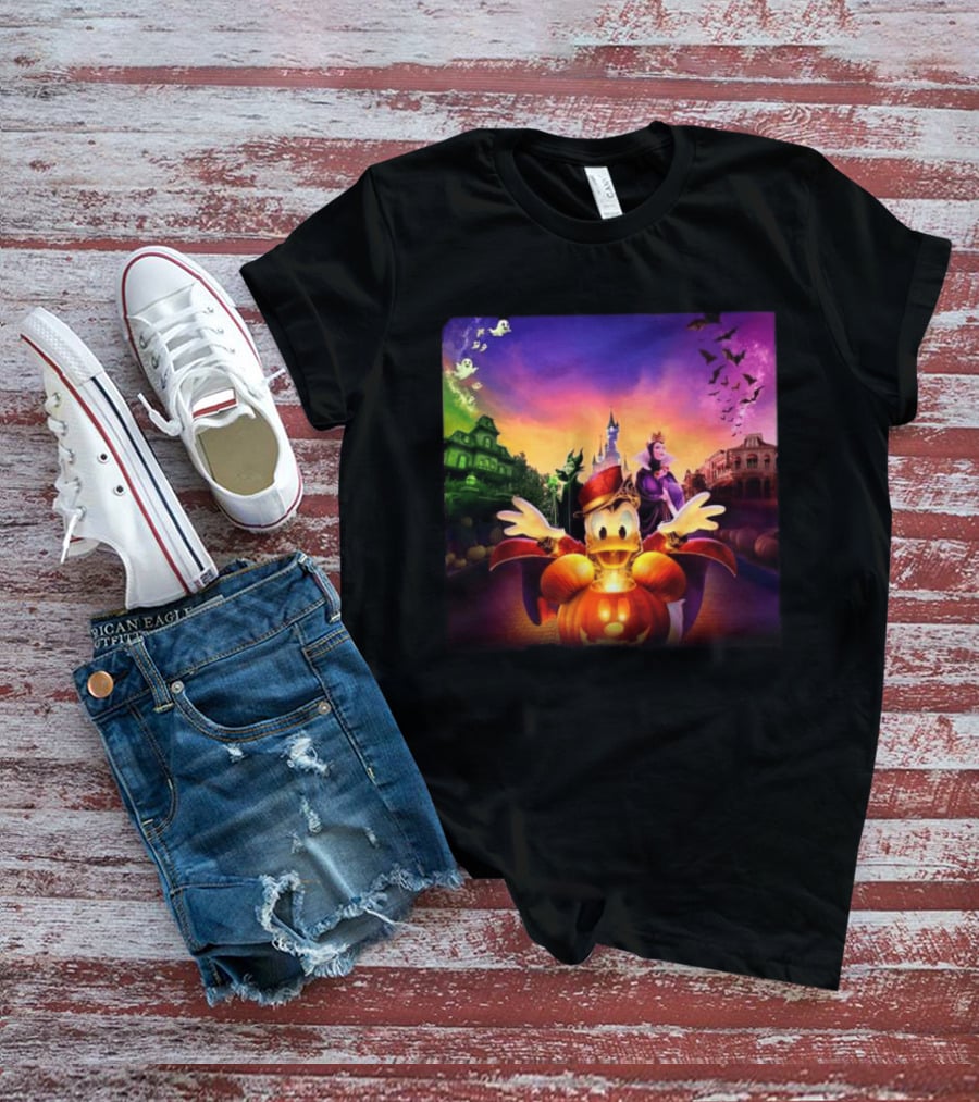2026 Disney Halloween Festival Disneyland Paris With Haunted Mansion And Donald Duck T-Shirt