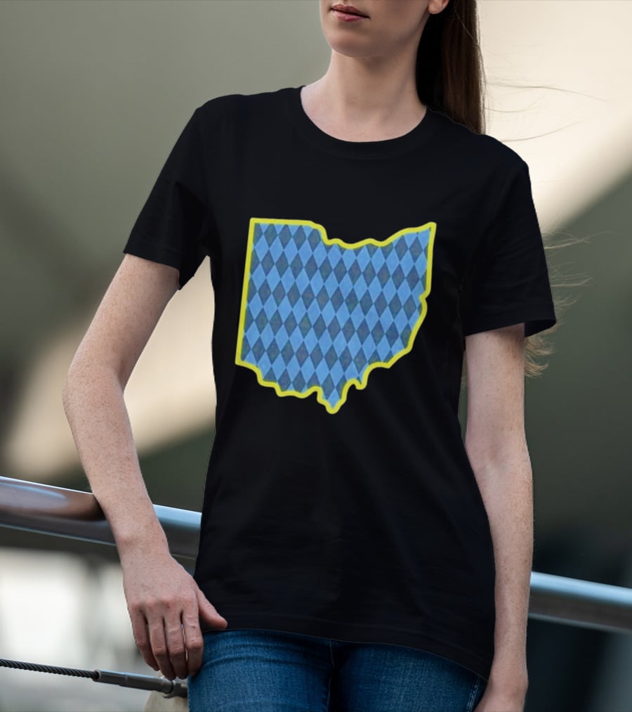 Oktoberfest Ohio Bavarian Diamond Pattern Map T-Shirt