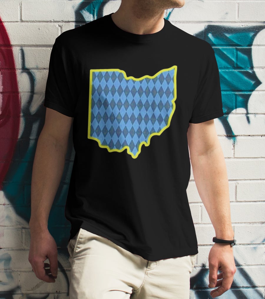 Oktoberfest Ohio Bavarian Diamond Pattern Map T-Shirt