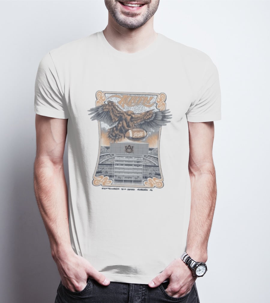 Auburn Tigers Vs USM Golden Eagles 2026 Jordan Hare Stadium Eagle Football T-Shirt
