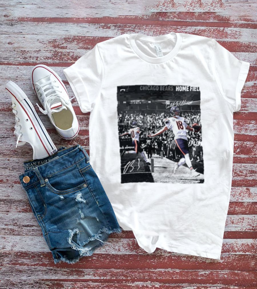Chicago Bears Caleb Williams And Luther Burden Home Field Football T-Shirt