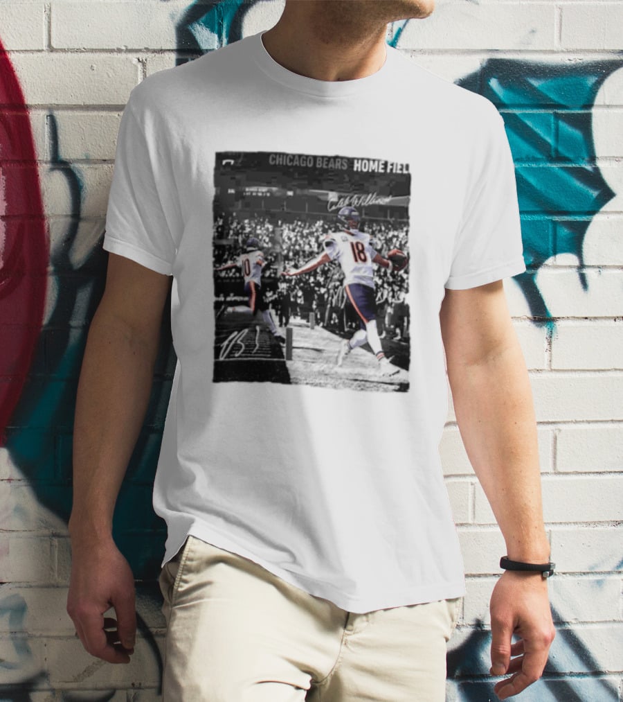 Chicago Bears Caleb Williams And Luther Burden Home Field Football T-Shirt