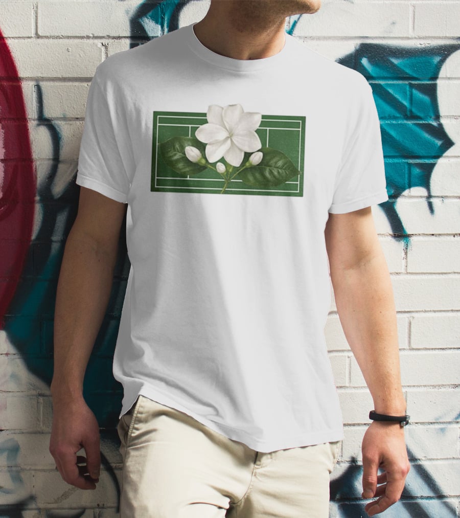 Colors Alex Eala Sampaguita Bloom Tennis 2026 White Flower Green Court T-Shirt