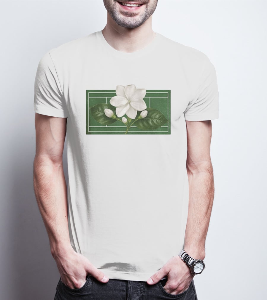 Colors Alex Eala Sampaguita Bloom Tennis 2026 White Flower Green Court T-Shirt