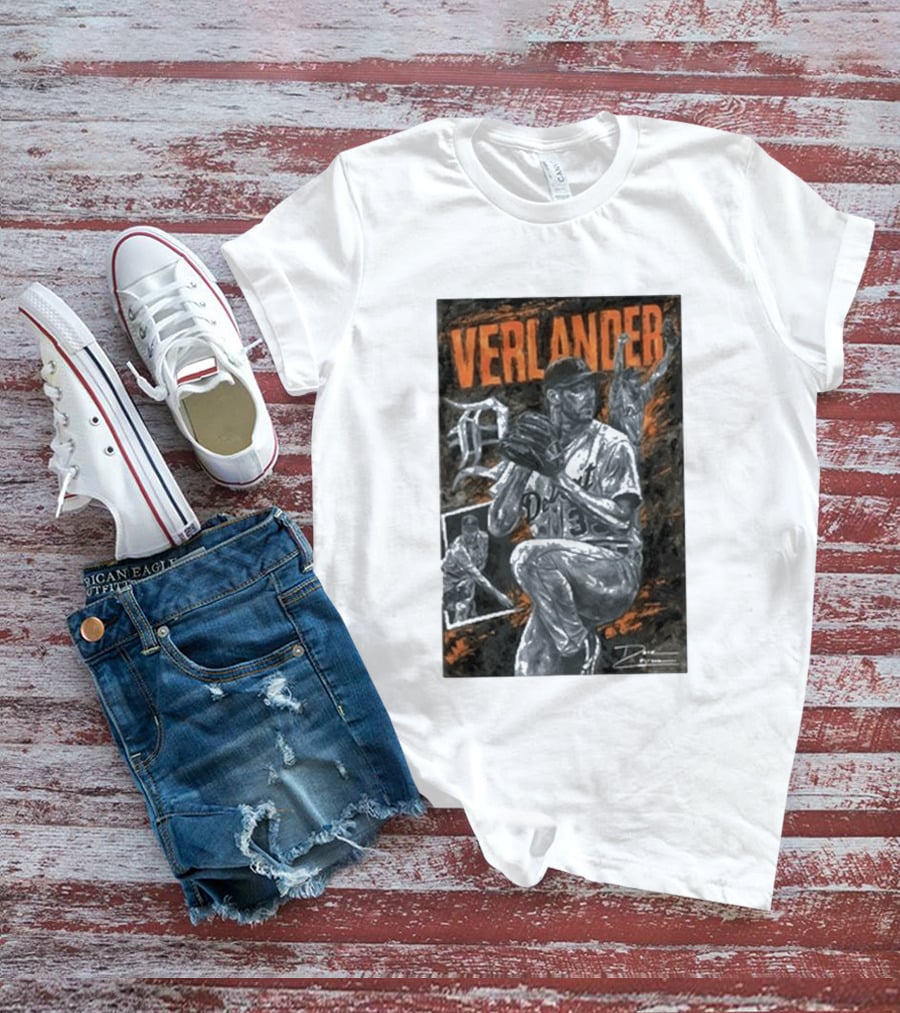Detroit Tigers Verlander Baseball Legend 35 Pitcher T-Shirt