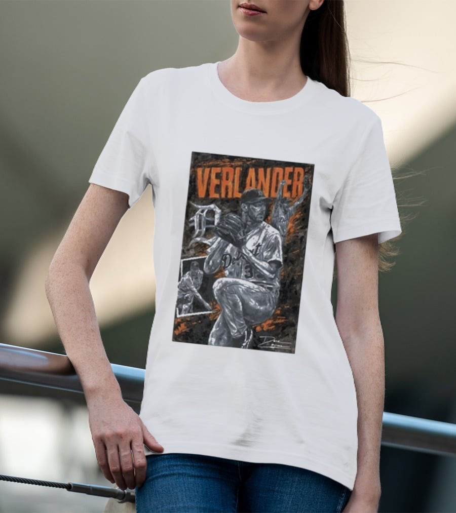 Detroit Tigers Verlander Baseball Legend 35 Pitcher T-Shirt