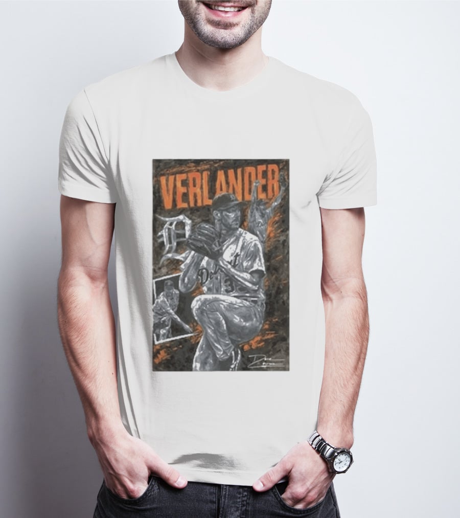 Detroit Tigers Verlander Baseball Legend 35 Pitcher T-Shirt