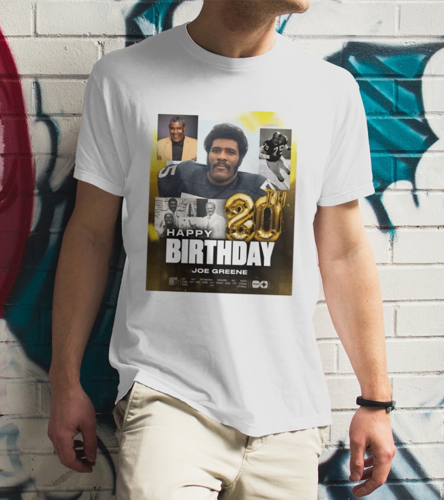 Happy 80th Birthday Joe Greene Pittsburgh Steelers 75 NFL Legend Iconic Moments T-Shirt