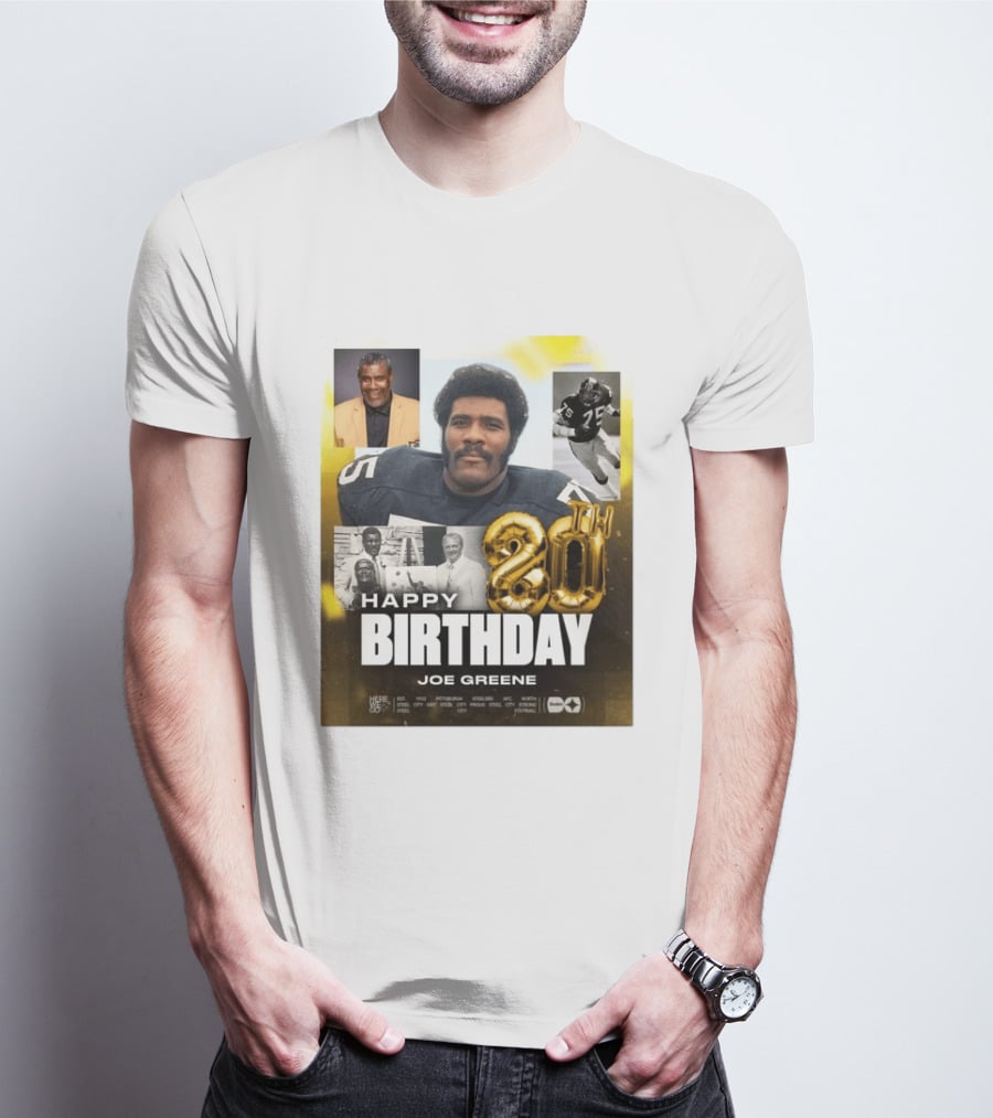 Happy 80th Birthday Joe Greene Pittsburgh Steelers 75 NFL Legend Iconic Moments T-Shirt