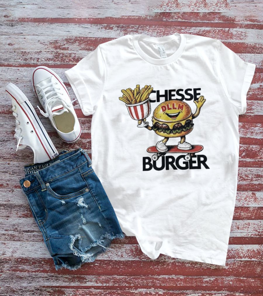 Hong Kong Dllm Chesse Burger Skateboard Fries T-Shirt