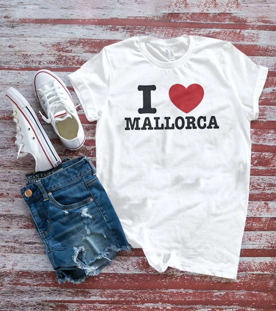 I Love Mallorca Spain Travel Vacation Balearic Islands Iconic Heart T-Shirt