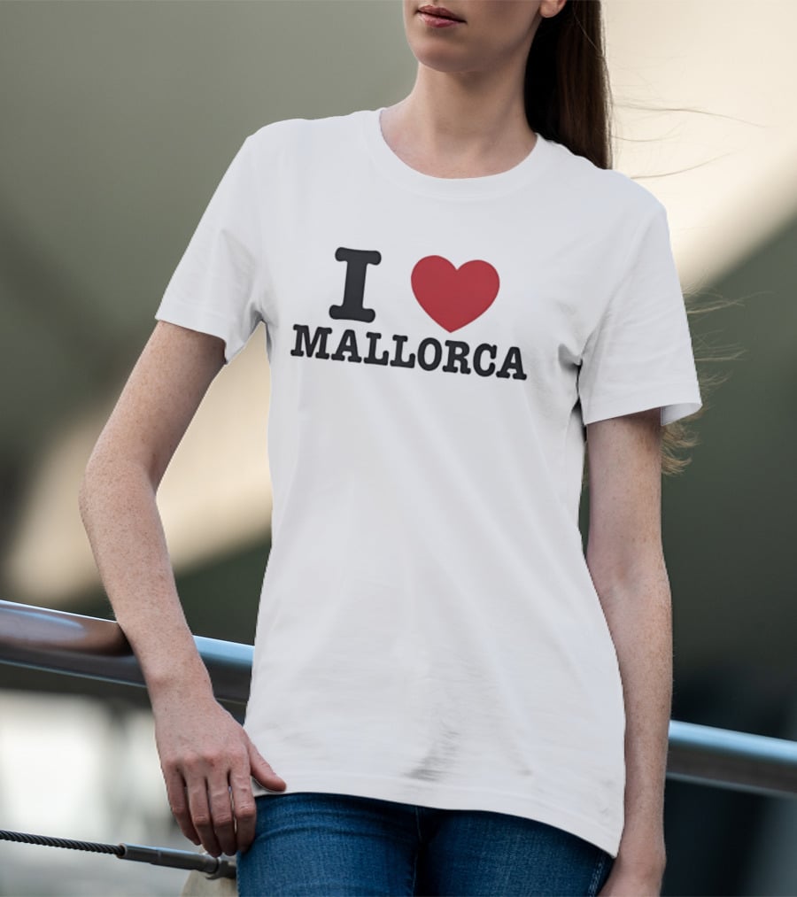 I Love Mallorca Spain Travel Vacation Balearic Islands Iconic Heart T-Shirt
