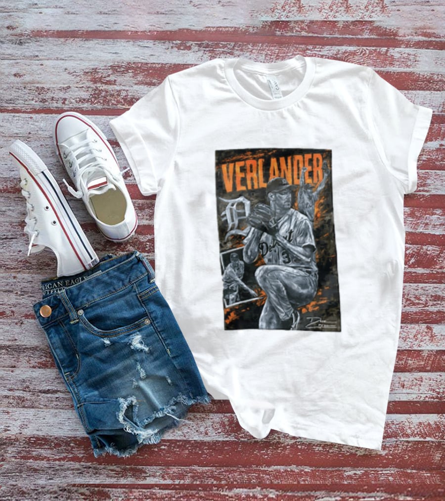 Verlander Detroit Tigers MLB Pitcher 35 Baseball T-Shirt