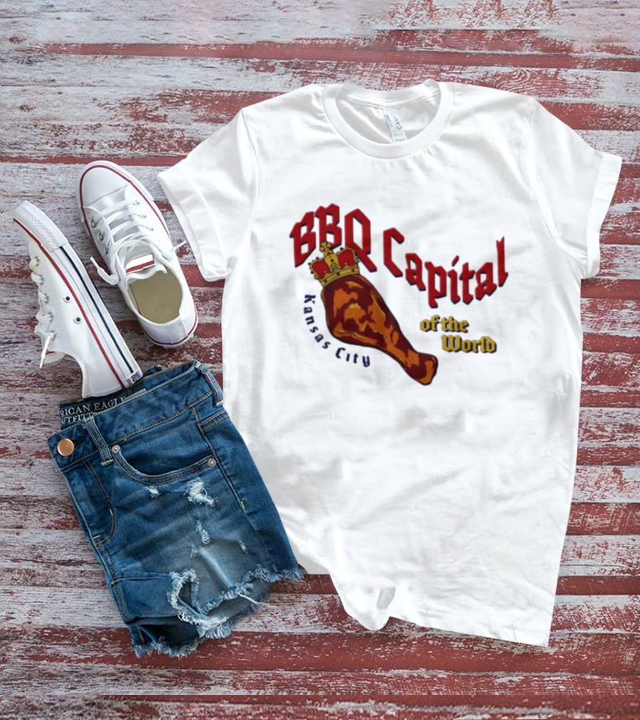 Kansas City BBQ Capital Of The World Leg With Crown T-Shirt