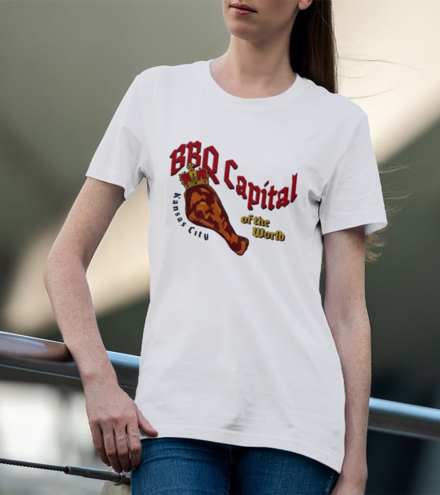 Kansas City BBQ Capital Of The World Leg With Crown T-Shirt