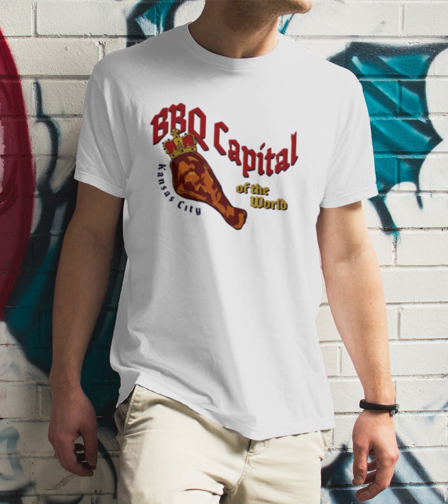 Kansas City BBQ Capital Of The World Leg With Crown T-Shirt