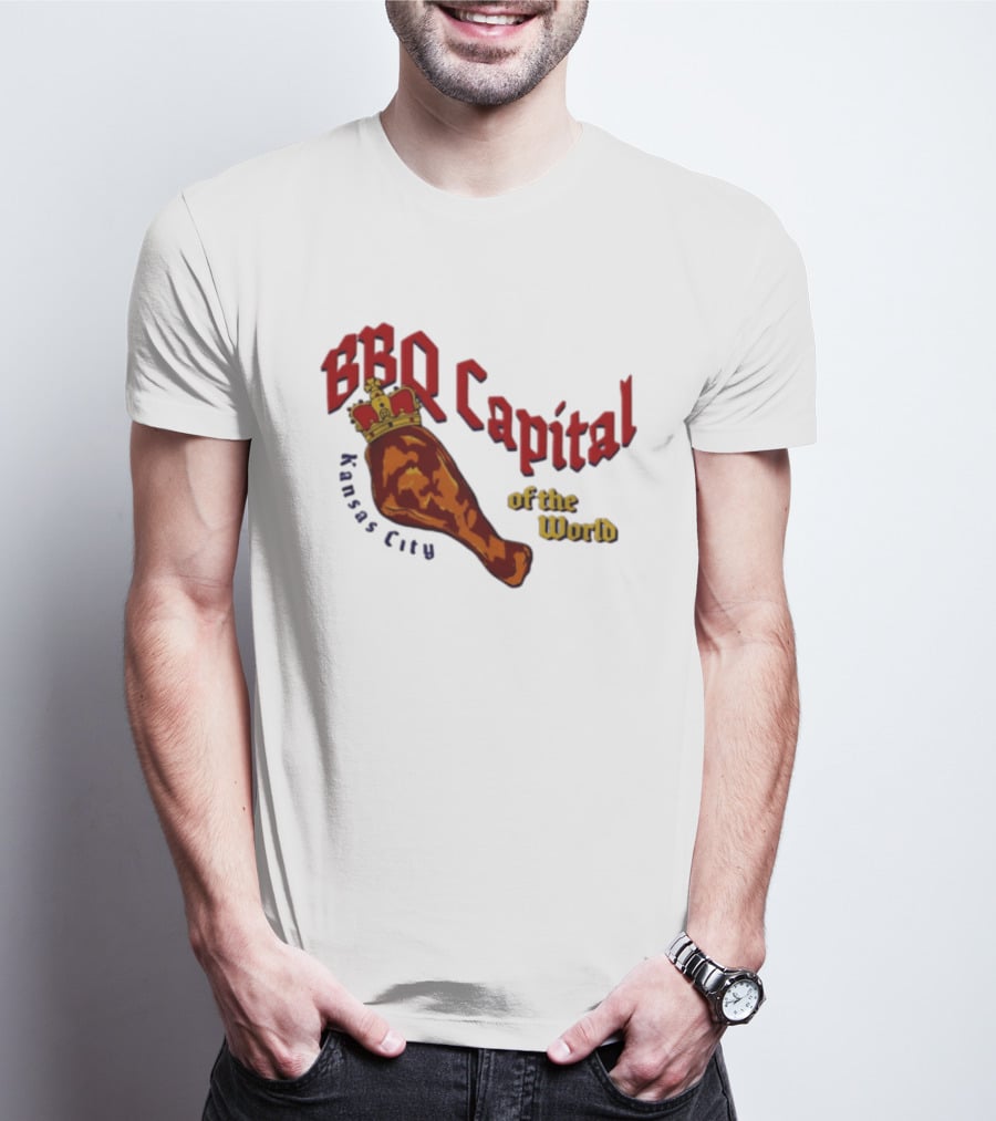 Kansas City BBQ Capital Of The World Leg With Crown T-Shirt