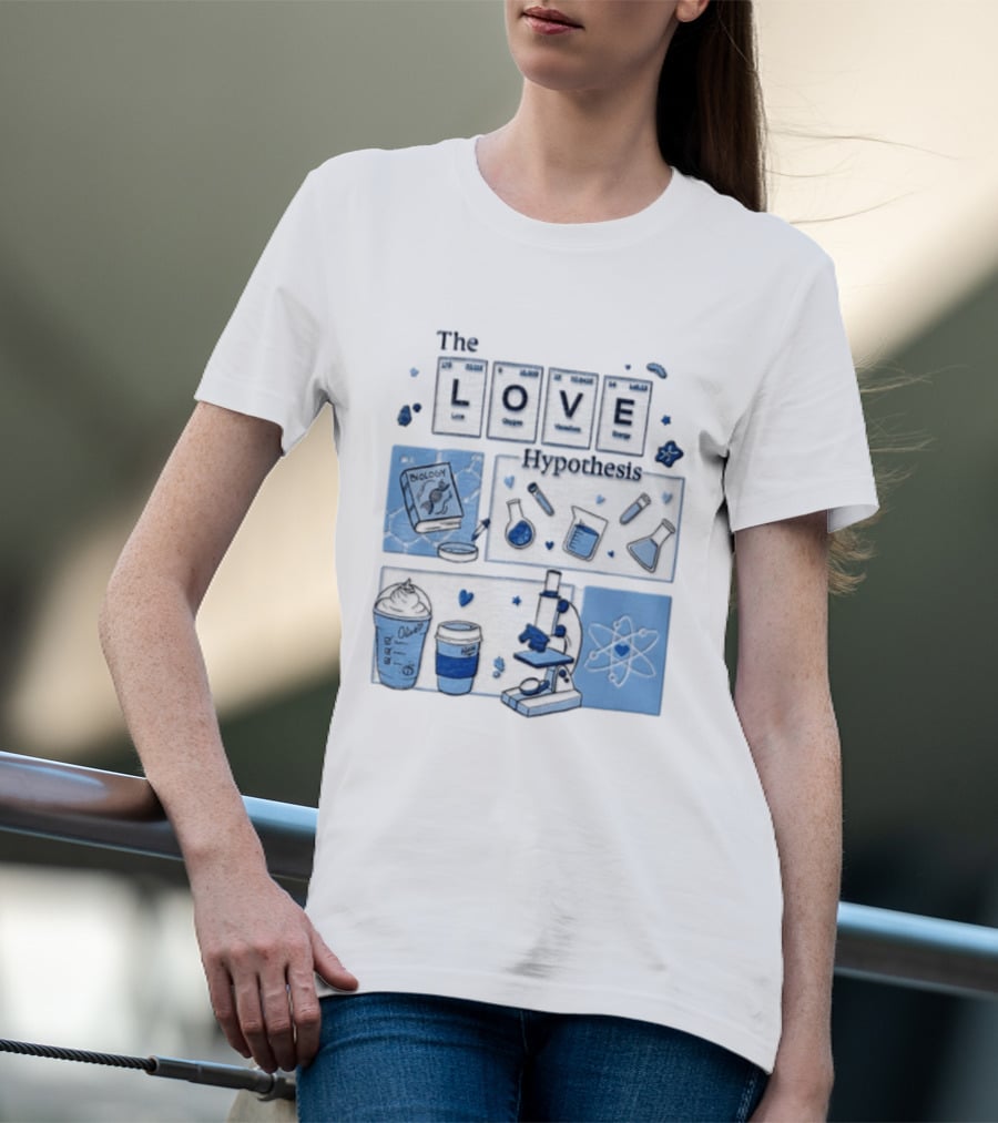 The Love Hypothesis Periodic Table Science Equipment Microscope Biology Book Chemistry T-Shirt