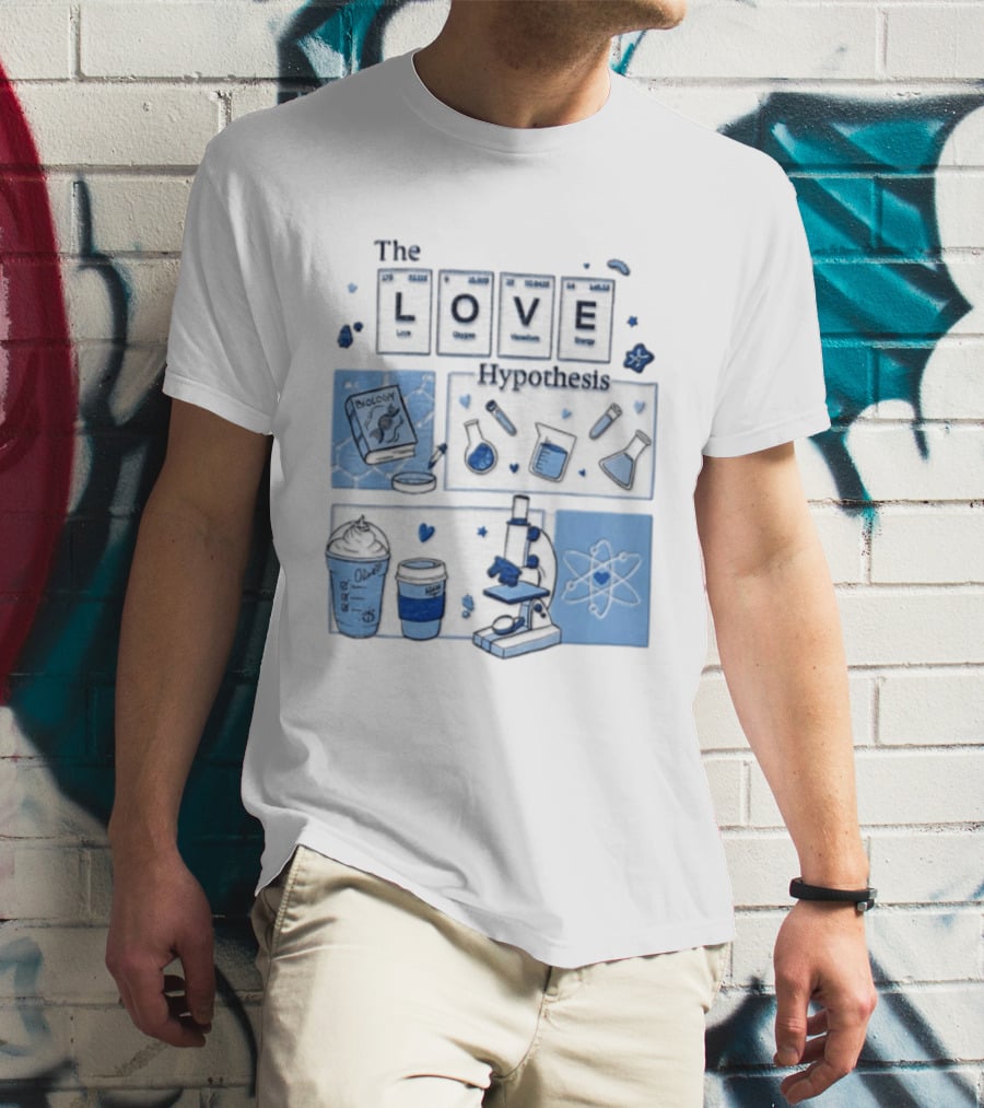 The Love Hypothesis Periodic Table Science Equipment Microscope Biology Book Chemistry T-Shirt