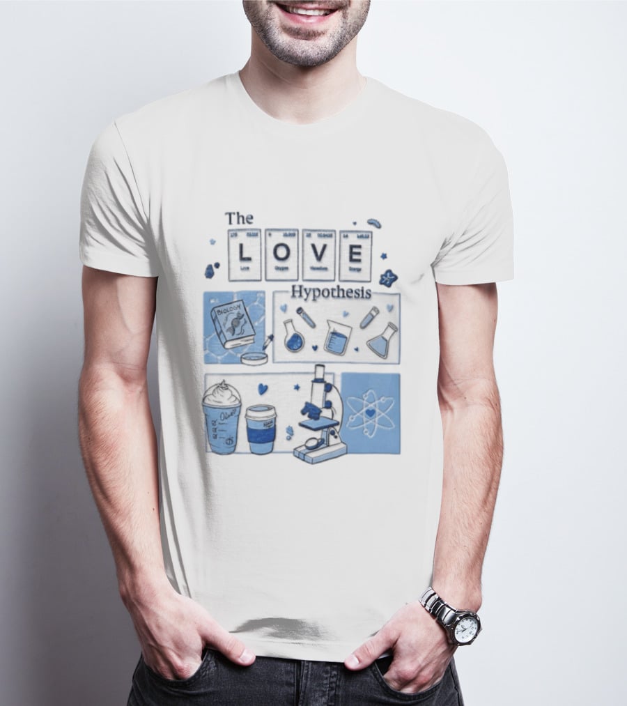 The Love Hypothesis Periodic Table Science Equipment Microscope Biology Book Chemistry T-Shirt
