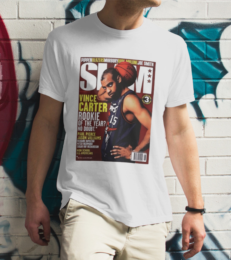 Vince Carter Slam Magazine Rookie Of The Year No Doubt Basketball Paul Pierce Jason Williams T-Shirt