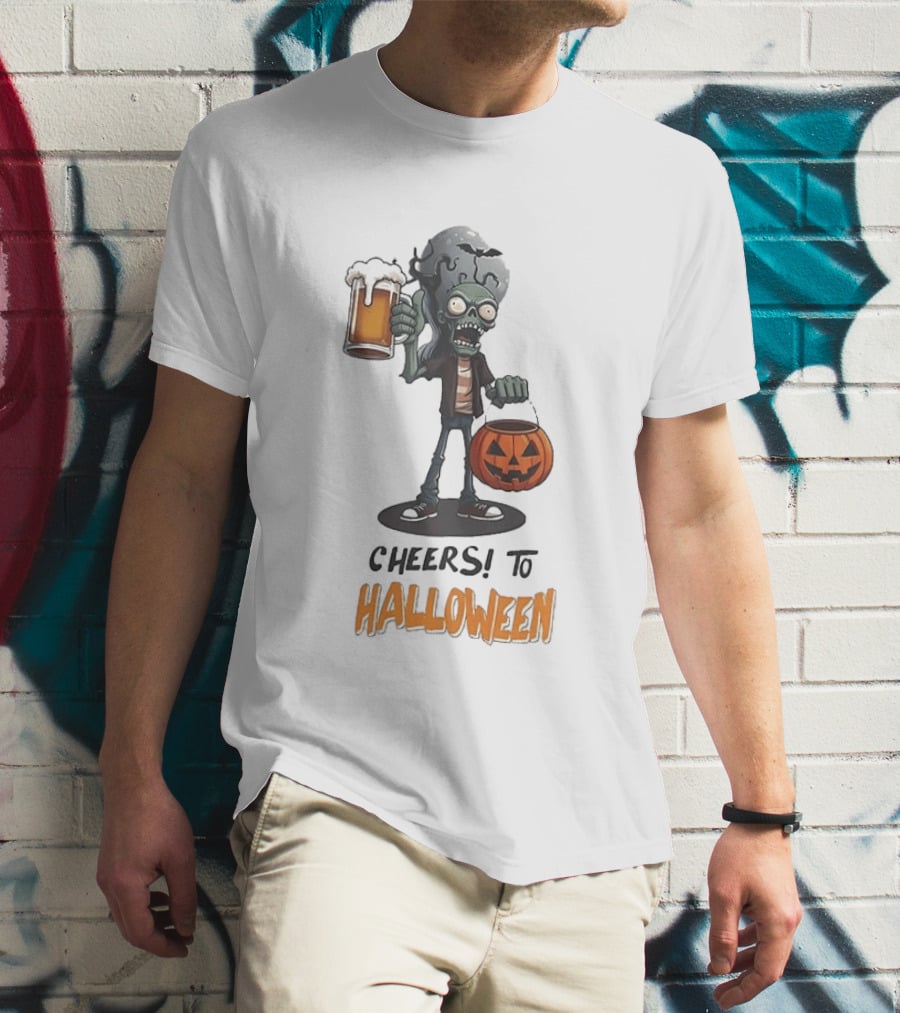 Zombie Cheers Halloween 2026 Pumpkin Beer T-Shirt