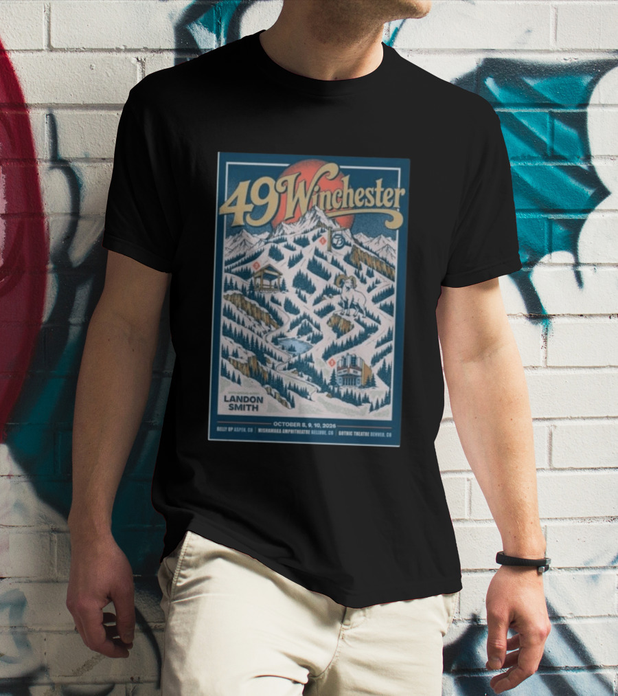 49 Winchester October 8 9 10 2026 Landon Smith Belly Up Aspen Mishawaka Amphitheatre Gothic Theatre Denver T-Shirt