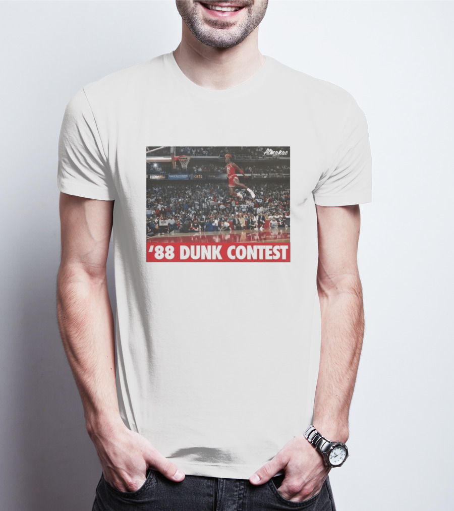Michael Jordan 1988 Dunk Contest Chicago Bulls Almako Basketball NBA Legend T-Shirt