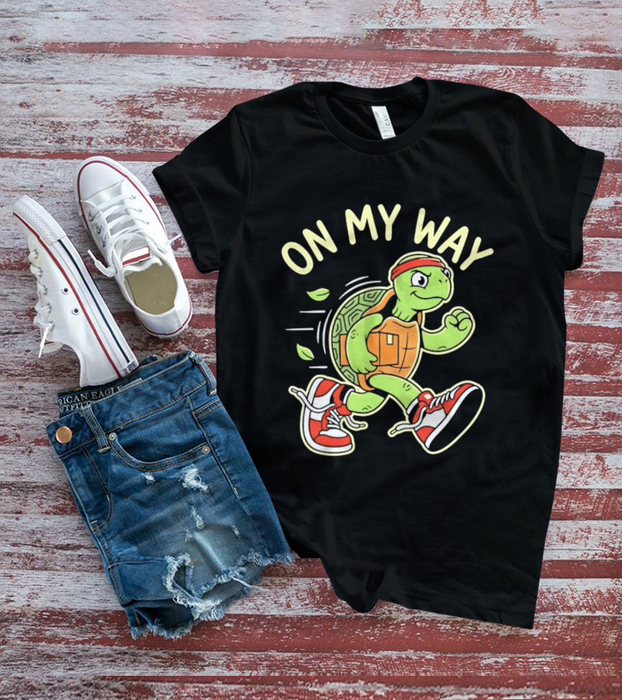 Running Turtle Package Delivery On My Way T-Shirt