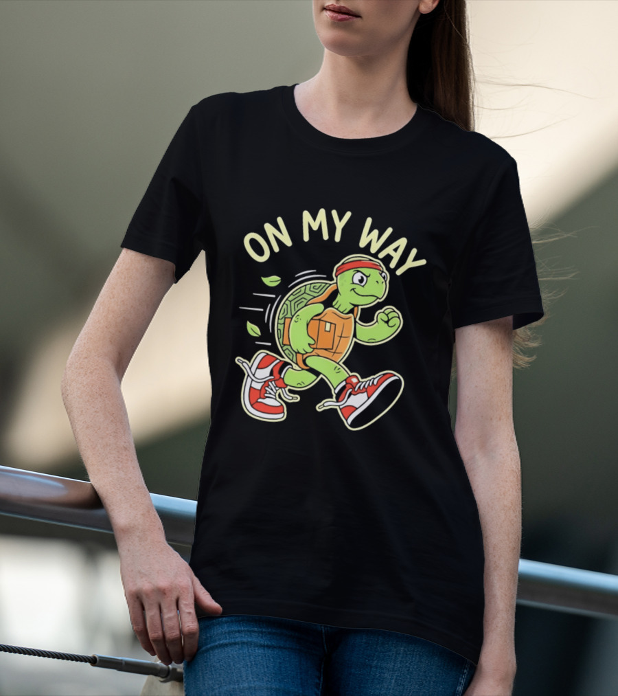 Running Turtle Package Delivery On My Way T-Shirt