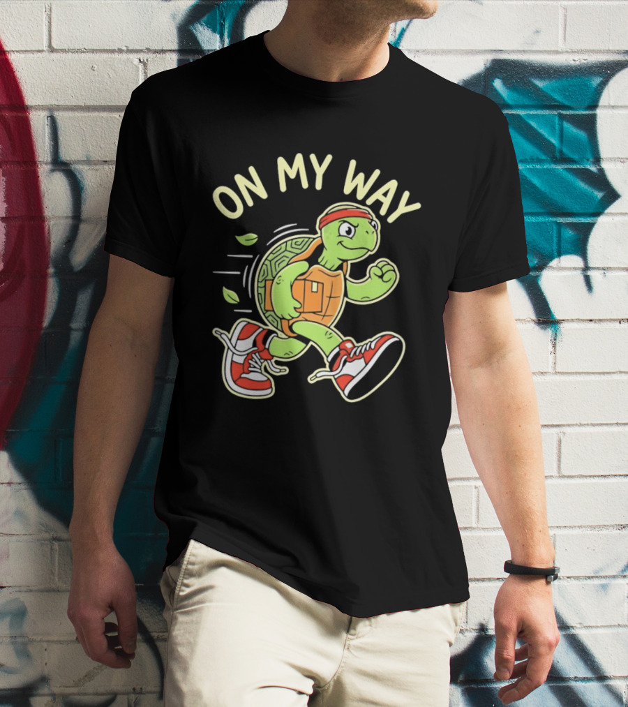 Running Turtle Package Delivery On My Way T-Shirt