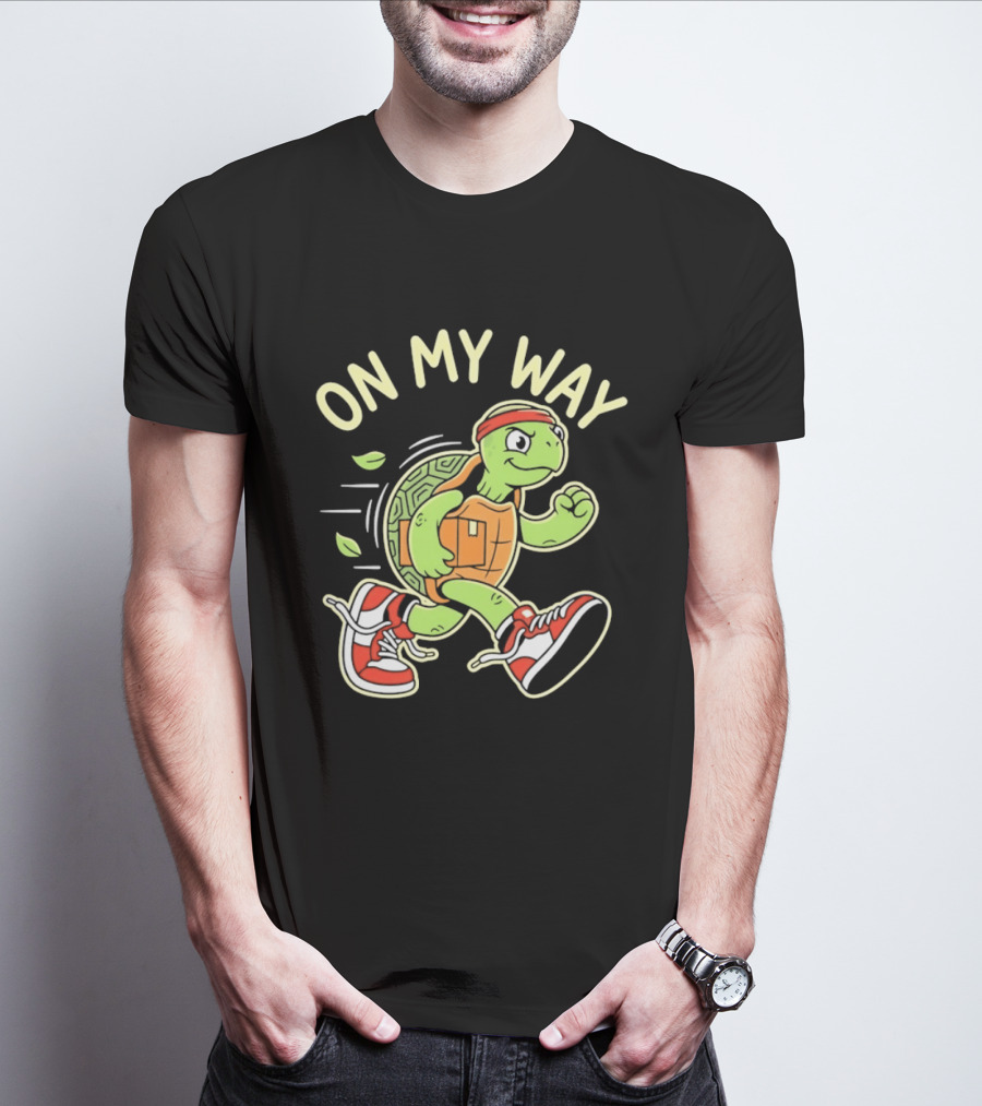 Running Turtle Package Delivery On My Way T-Shirt