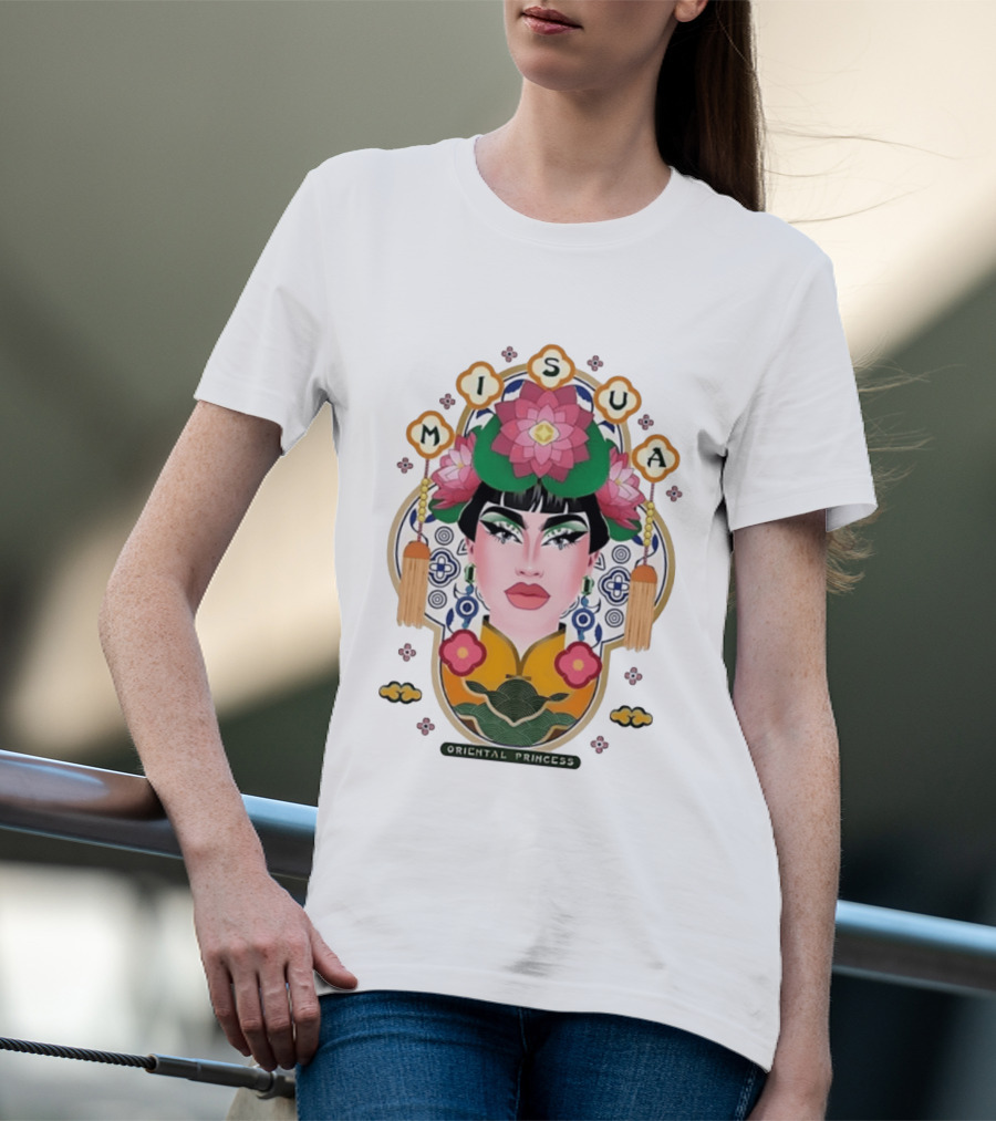 Misua Oriental Princess Asian Lotus Flower T-Shirt