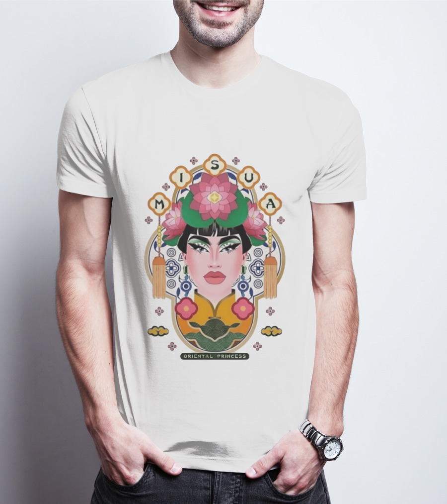 Misua Oriental Princess Asian Lotus Flower T-Shirt