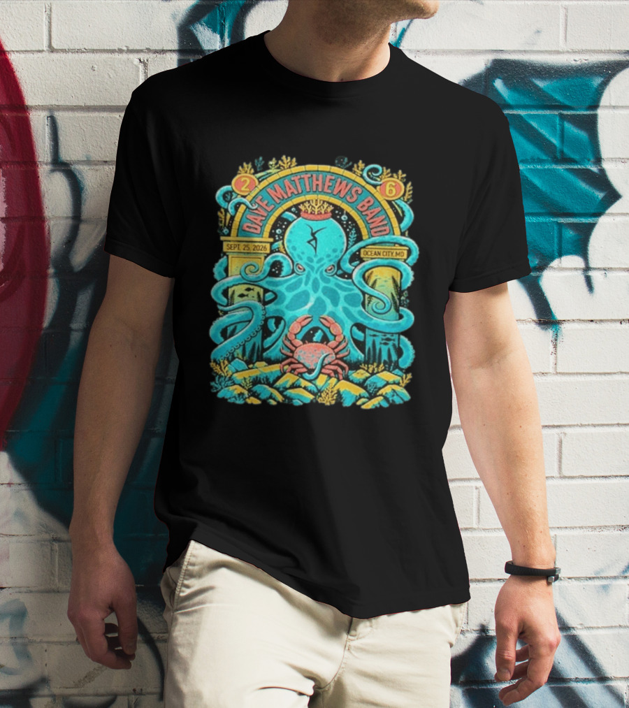 Dave Matthews Band Sept 25 2026 Ocean City Maryland Festival Ocean Crab Octopus T-Shirt