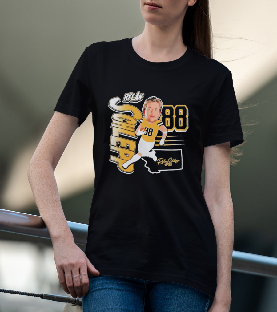 Rylan Schlepp 88 Montana Football Player Caricature T-Shirt