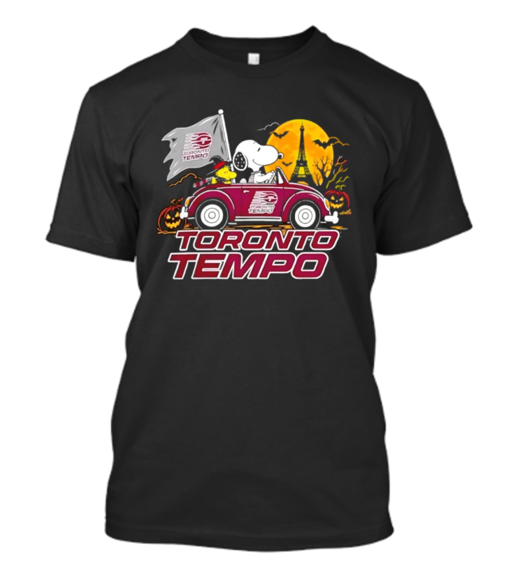 Toronto Tempo Snoopy Woodstock Halloween Car Adventure T-Shirt
