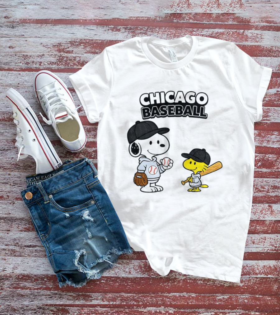 Chicago Baseball Snoopy Woodstock White Sox Peanuts MLB T-Shirt