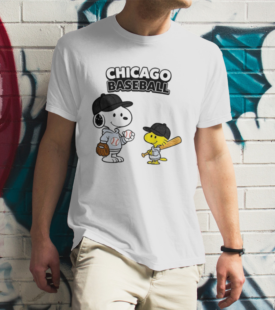 Chicago Baseball Snoopy Woodstock White Sox Peanuts MLB T-Shirt