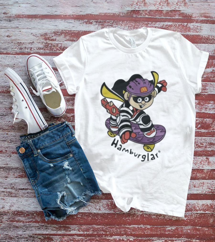 Hamburglar McDonald's Purple Skateboard Helmet T-Shirt