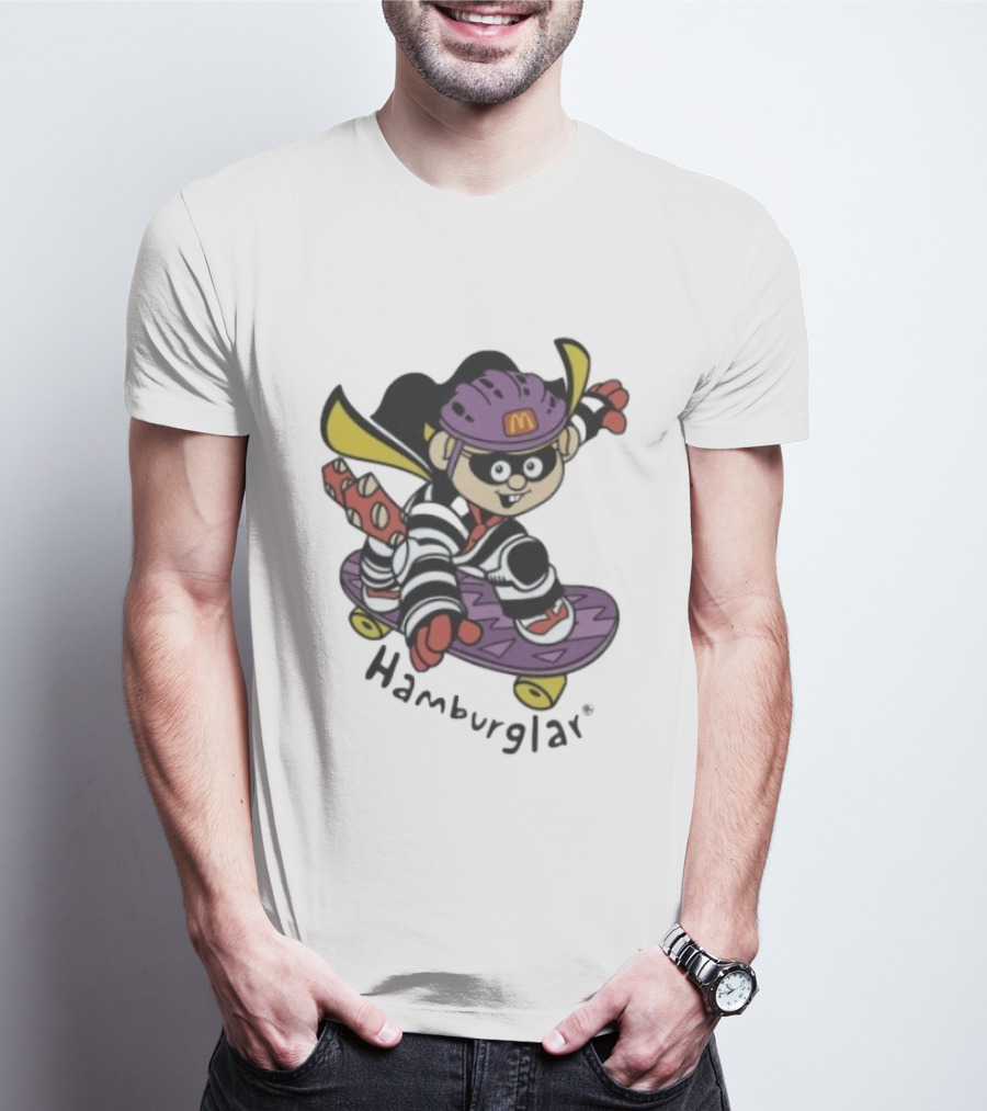 Hamburglar McDonald's Purple Skateboard Helmet T-Shirt