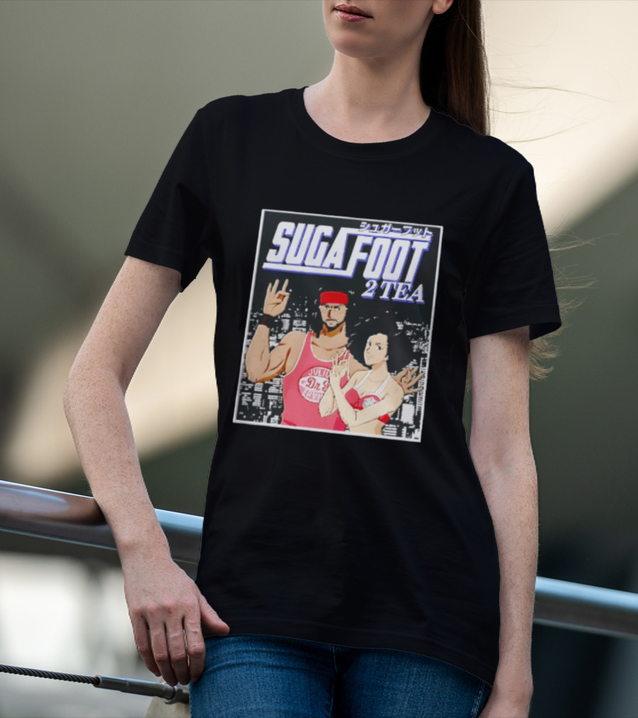 Sugafoot 2 Tea Japanese Text S And Headbands Retro Look T-Shirt