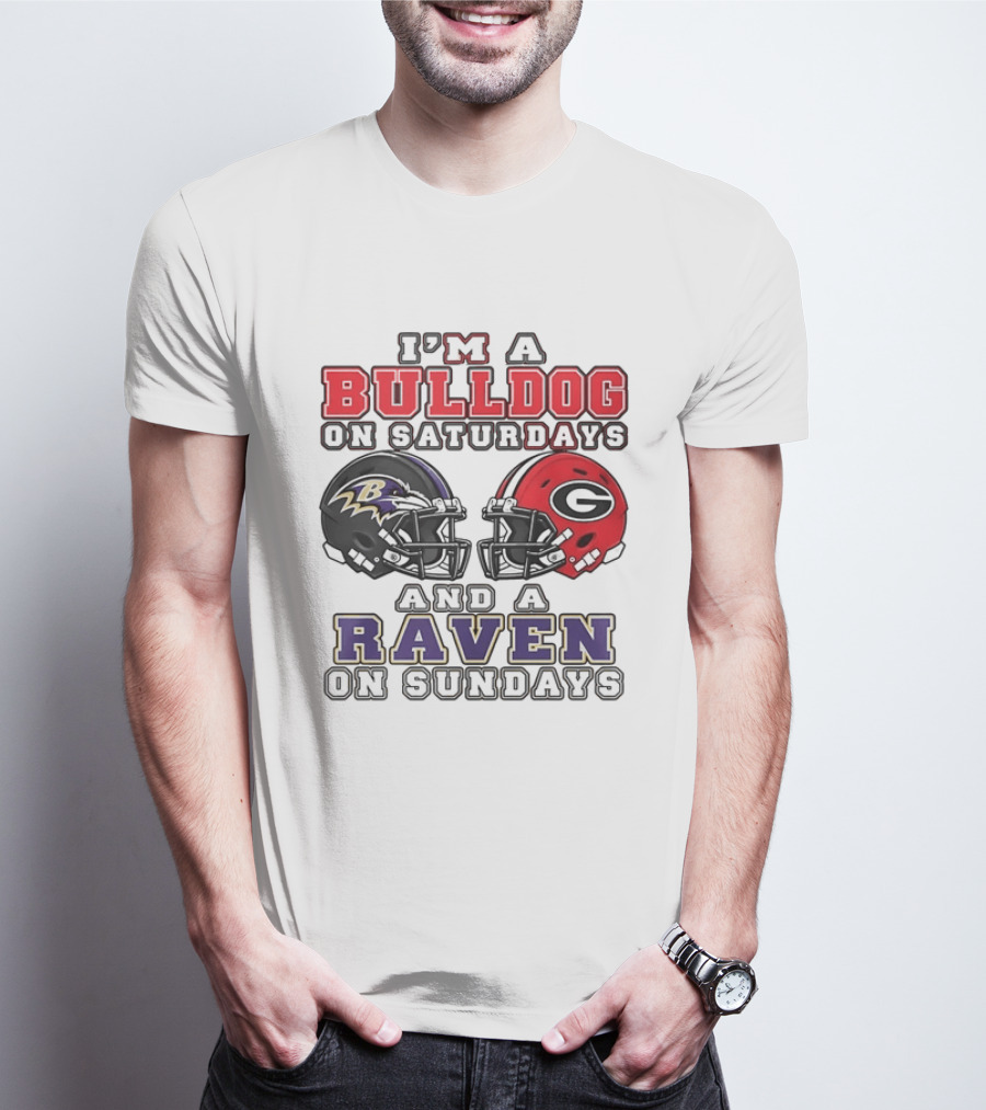 I'm A Bulldog On Saturdays And A Raven On Sundays Sports Team Pride T-Shirt