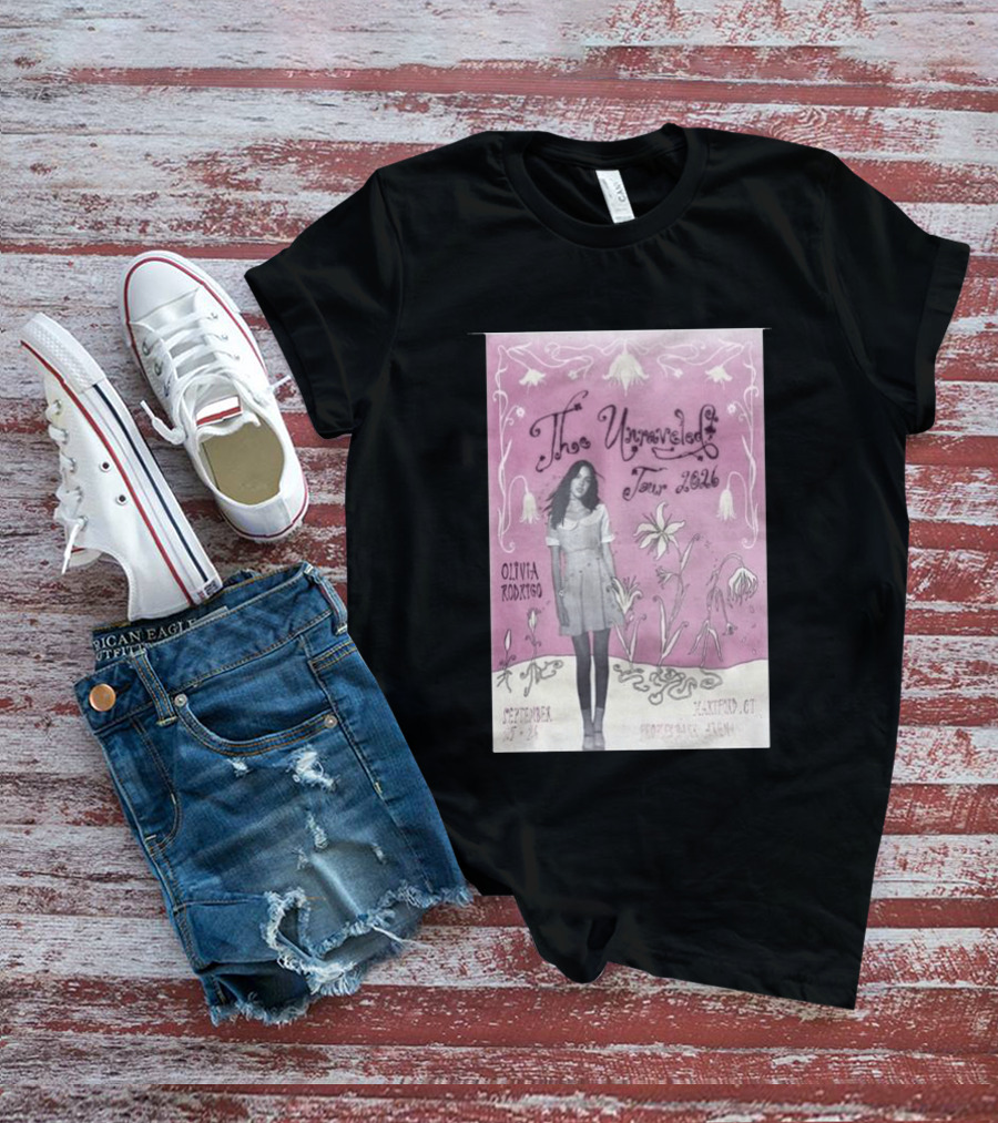 The Unraveled Tour Olivia Rodrigo 2026 Hartford Show September 26 XL Center Floral T-Shirt