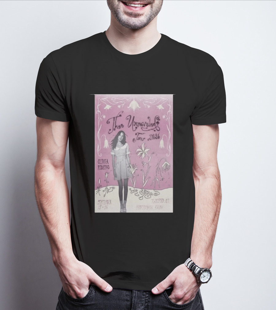 The Unraveled Tour Olivia Rodrigo 2026 Hartford Show September 26 XL Center Floral T-Shirt